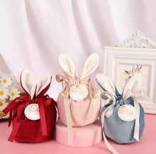 Load image into Gallery viewer, Velvet Bunny Ears Easter Basket