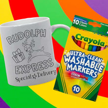 Load image into Gallery viewer, Kids Rudolph Express Colouring Polymer Mug
