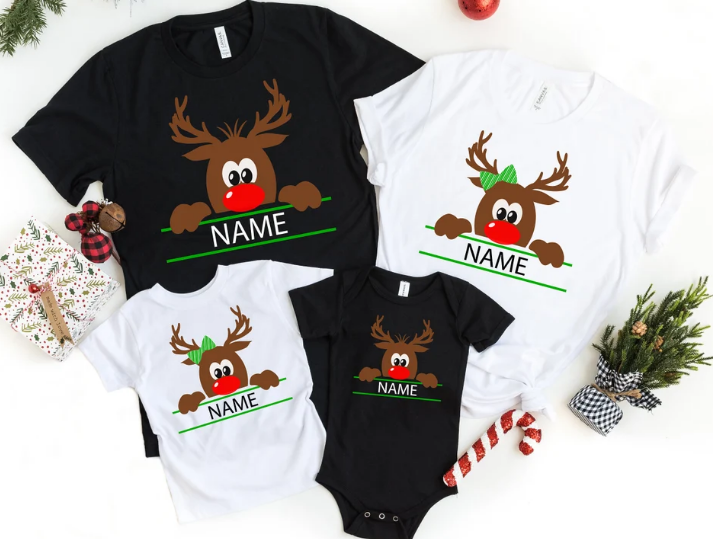 Family Reindeer Christmas T shirt